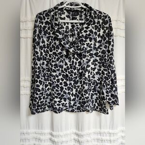 Oversized, Zara Black and White Collared Blouse. NWOT